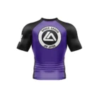 Rear view of Roger Gracie Jiu Jitsu short sleeve rash guard in Purple