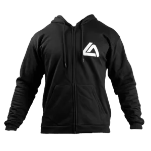 Front view of Roger Gracie Jiu Jitsu lightweight hoody in Black