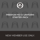 front logo of an adults premium no gi uniform starter pack