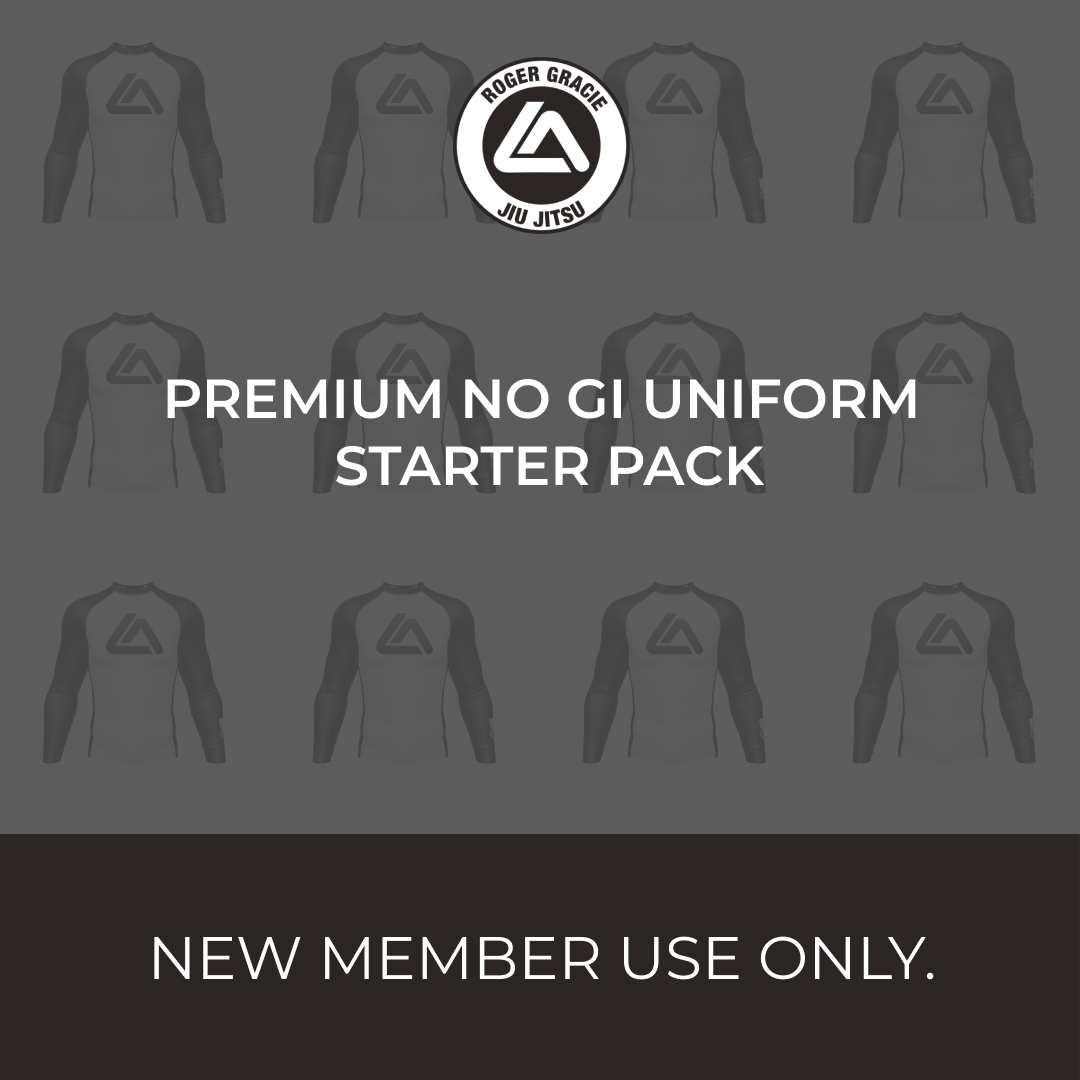 front logo of an adults premium no gi uniform starter pack